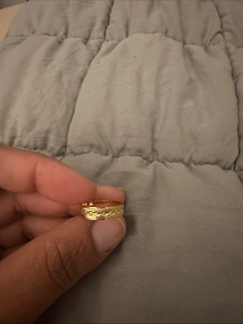 Gold Textured Women's Band Ring